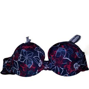 NAUTICA Floral Navy Blue Bra, Size 42D